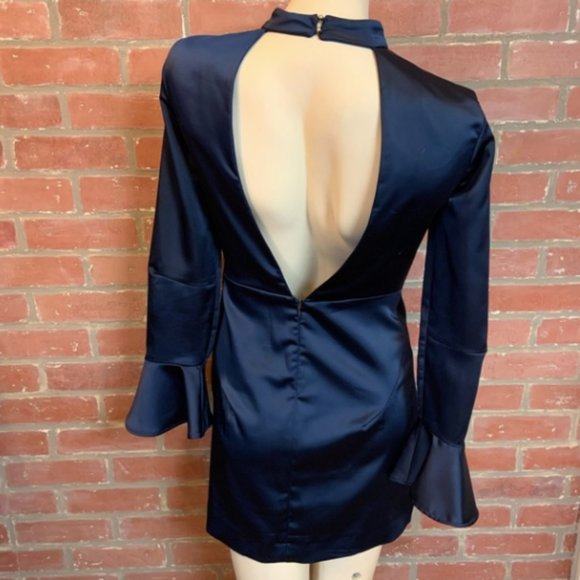 satin dress open back